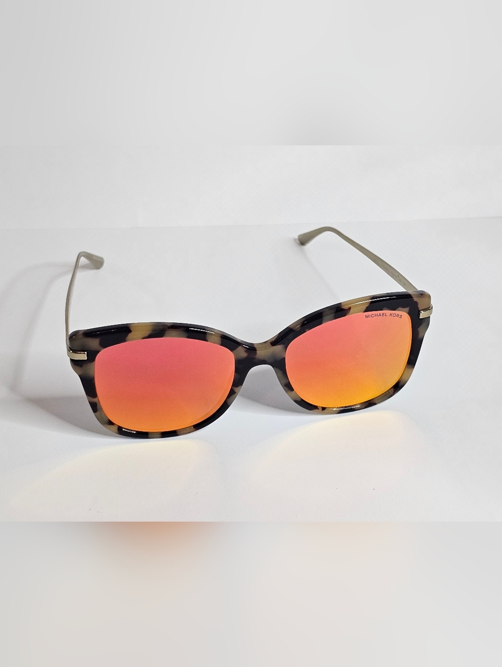 Michael Kors MK2047 Lia Sunglasses Dark Tortoise Shell Frame Red Mirror Lens EUC